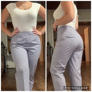 Piazza Sempione Navy blue Gingham Trousers